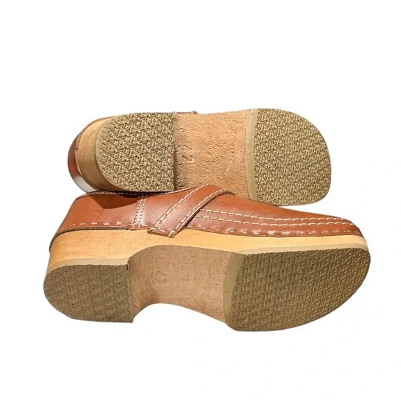 SIMSON Leather Slip On Orthopedic Wooden Shoes - Picture 4 of 7